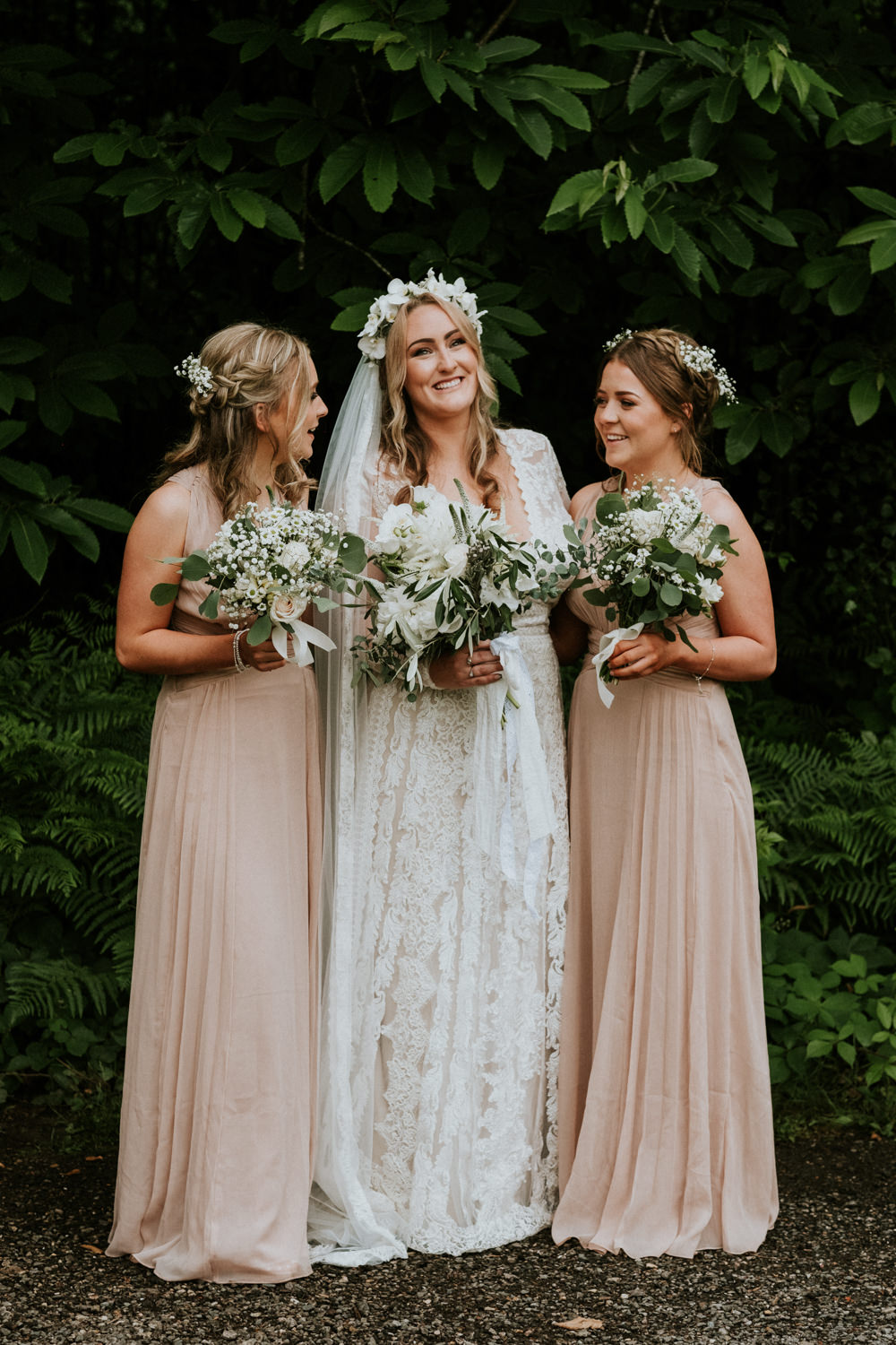 Pale Pink Long Bridesmaid Dresses Small Woodland Wedding Joanna Nicole Photography