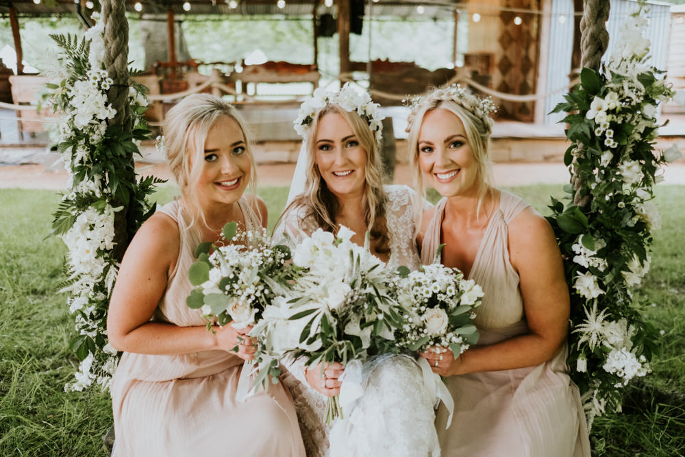 Pale Pink Long Bridesmaid Dresses Small Woodland Wedding Joanna Nicole Photography
