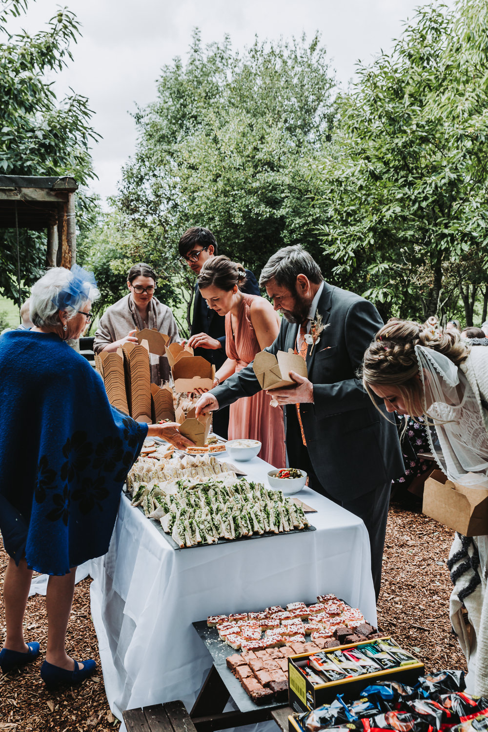 Buffet Food Table Yurt Village Wedding Mollie McAusland Photography