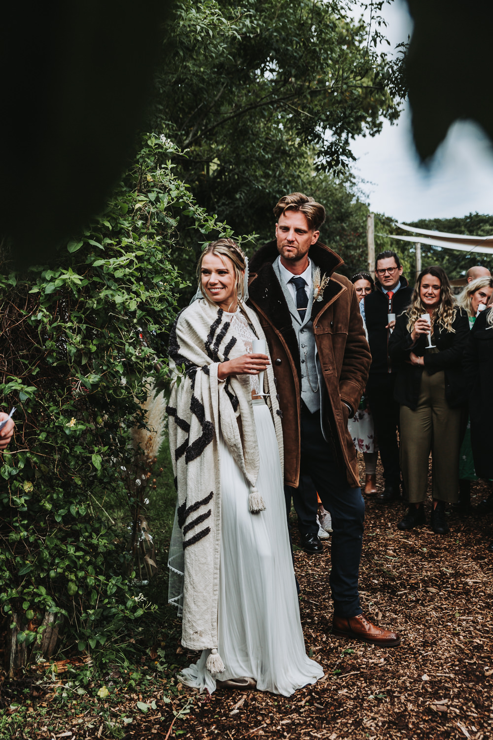 Outdoor Speeches Yurt Village Wedding Mollie McAusland Photography