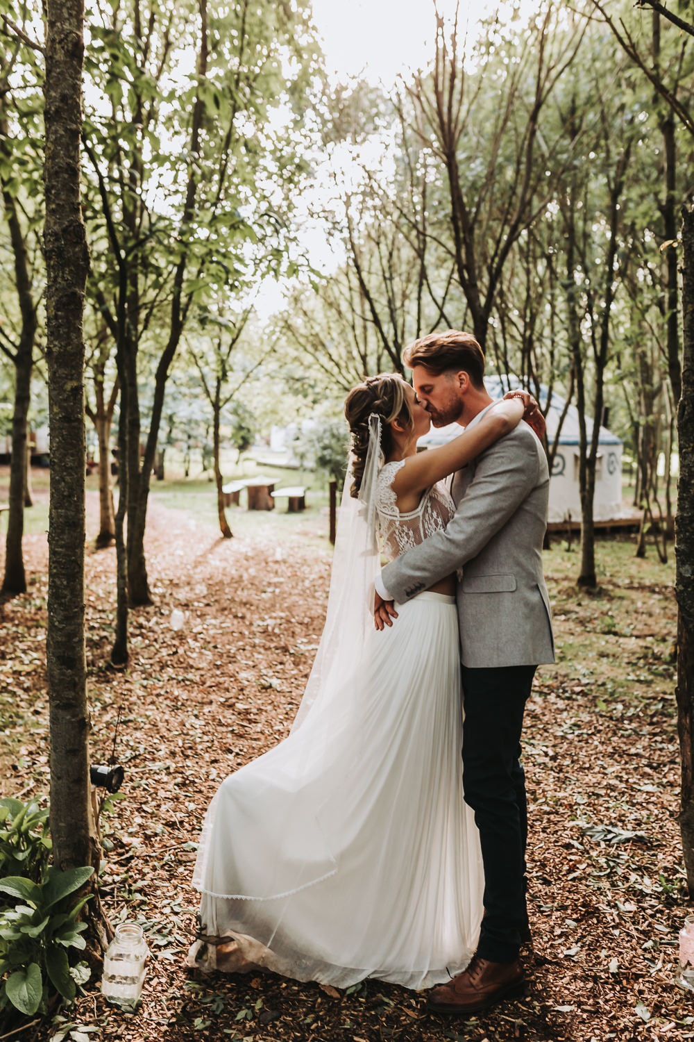 Catherine Deane Dress Gown Bride Bridal Lace Cap Sleeve Yurt Village Wedding Mollie McAusland Photography
