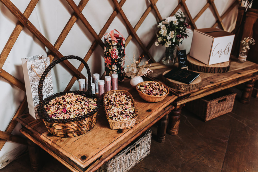 Confetti Table Yurt Village Wedding Mollie McAusland Photography