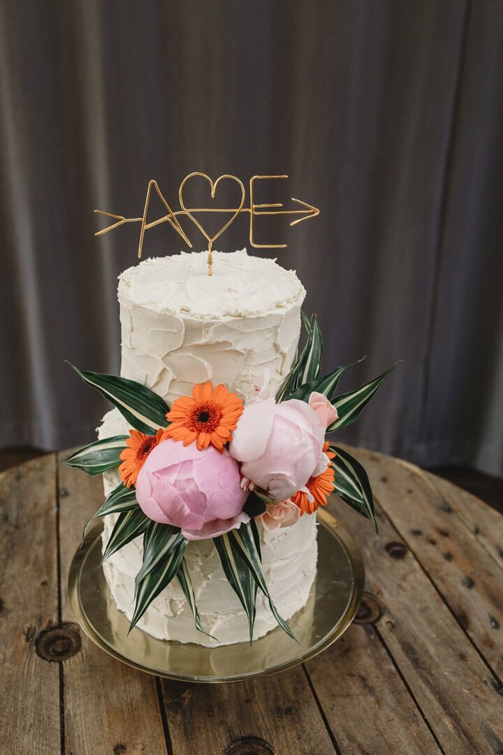 2 Tier Buttercream Wedding Cake Idea Louise Barry Photographer