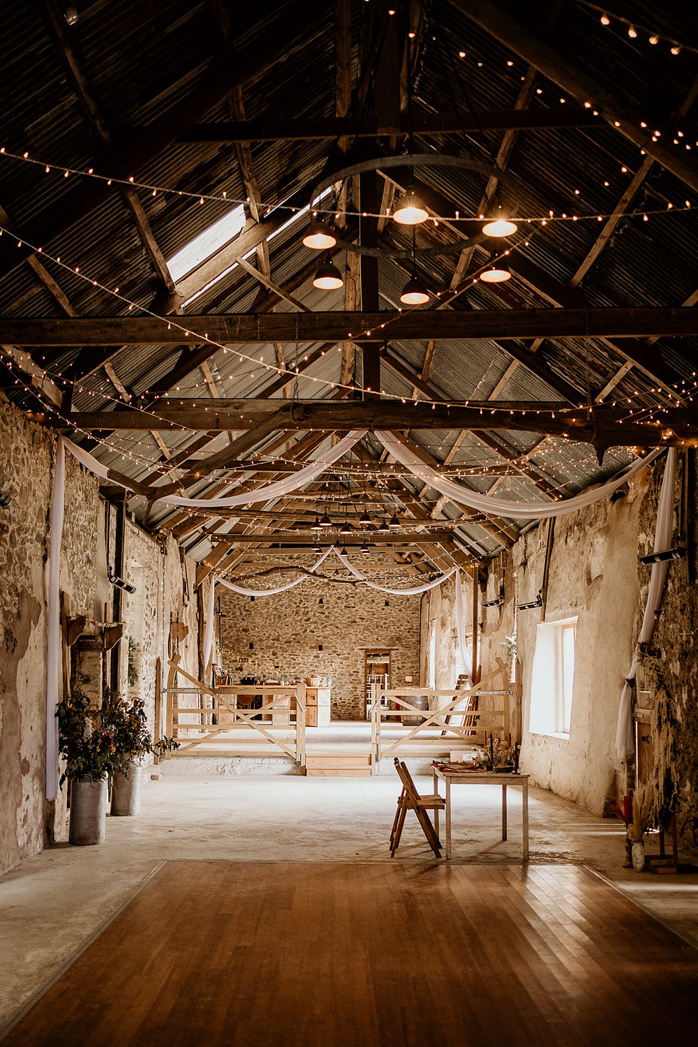 Fairy Lights Decor Ashridge Great Barn Wedding Rockrose Photography