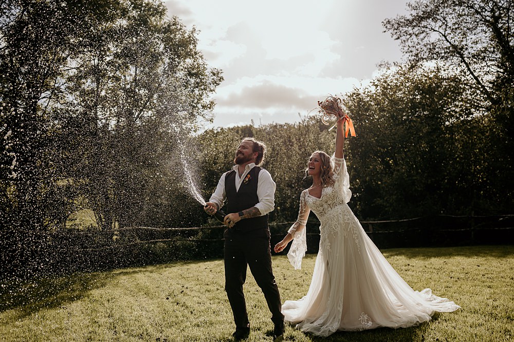 Bride Groom Drinks Pop Ashridge Great Barn Wedding Rockrose Photography