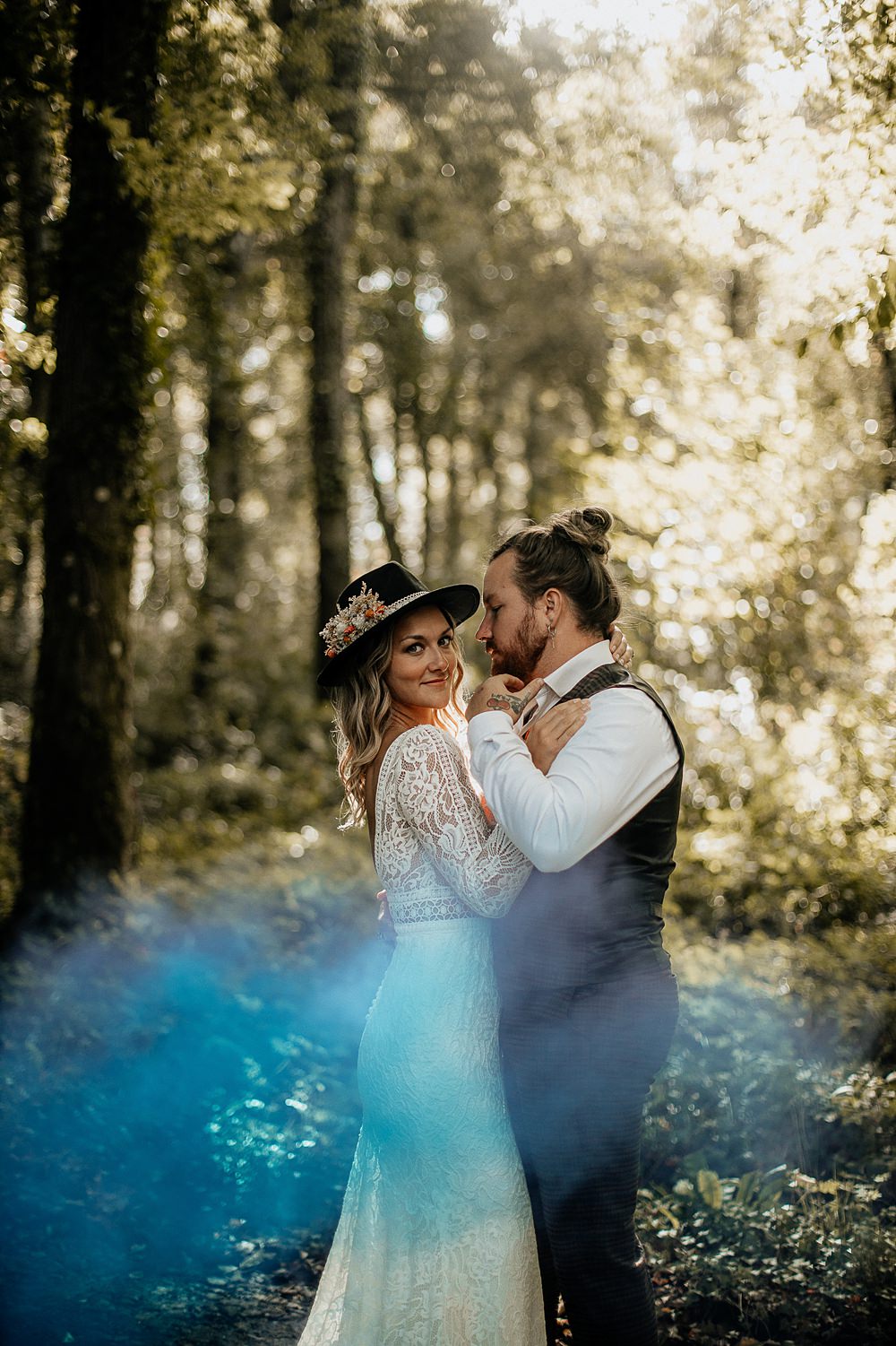 Ashridge Great Barn Wedding Rockrose Photography Smoke Flare