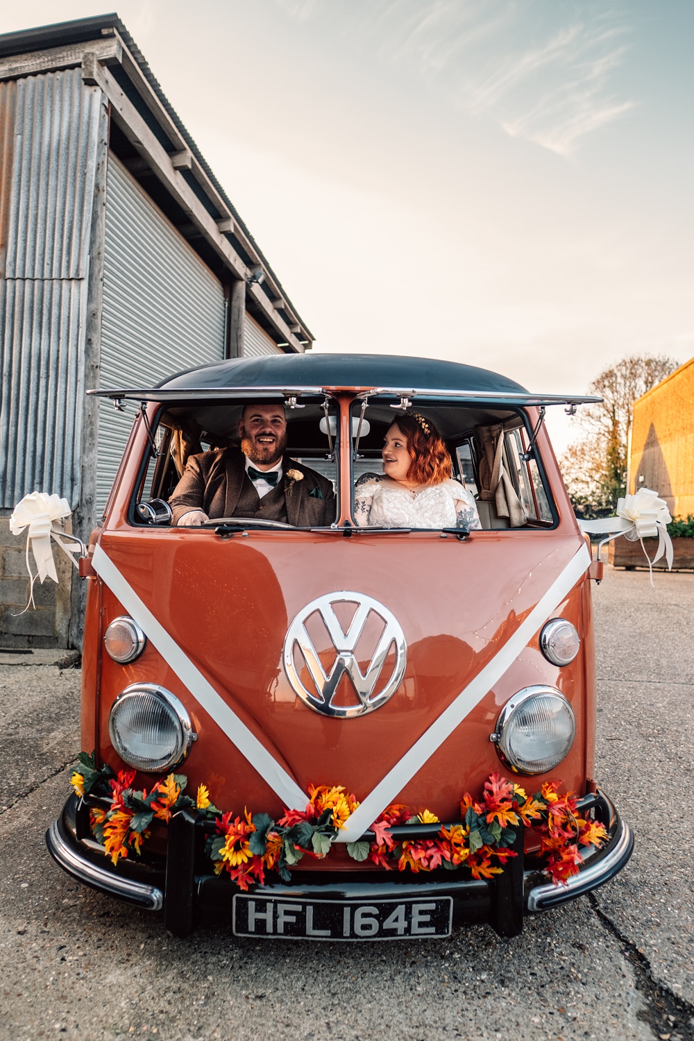 Campervan Transport Autumn Harvest Wedding Three Flowers Photography