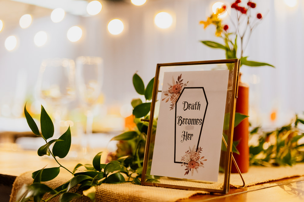 Halloween Table Name Autumnal Garden Wedding Jenna Kathleen Photographer