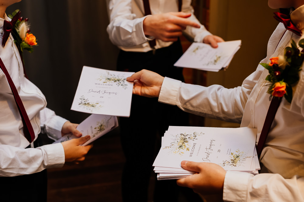 Order Of Service Booklets Autumnal Garden Wedding Jenna Kathleen Photographer