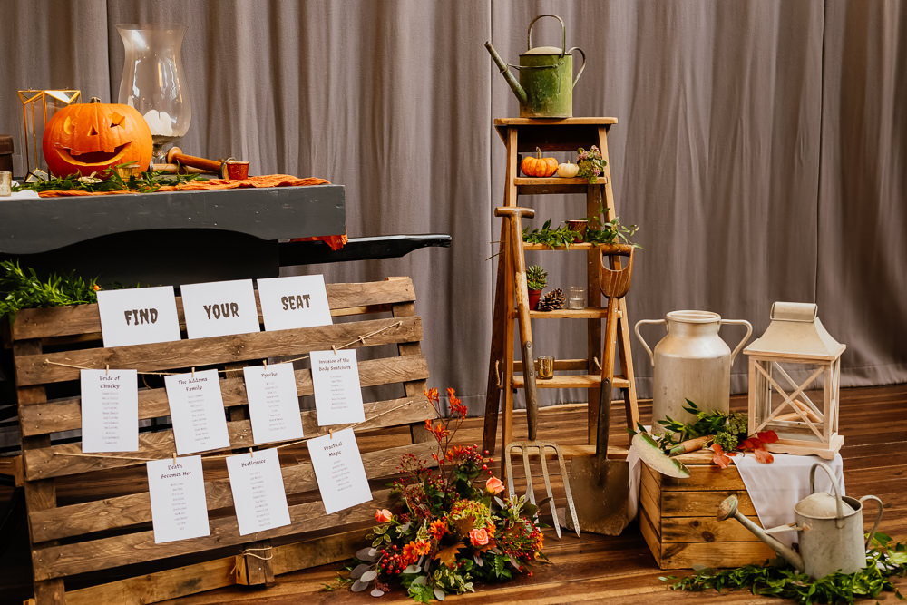 Wooden Pallet Table Plan Autumnal Garden Wedding Jenna Kathleen Photographer