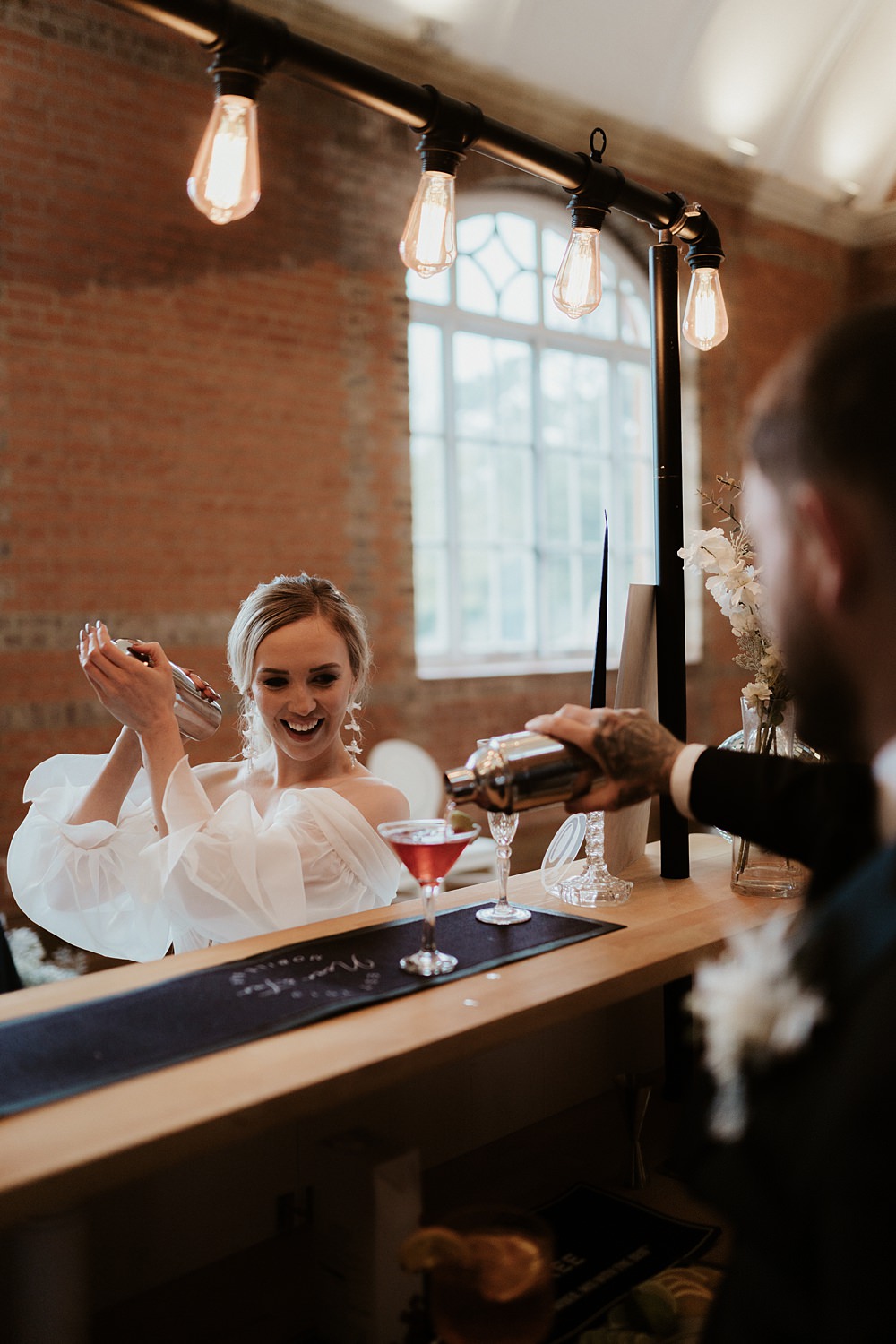 Cocktail Making Drinks Blue White Wedding Ideas Natalie Silvester Photography