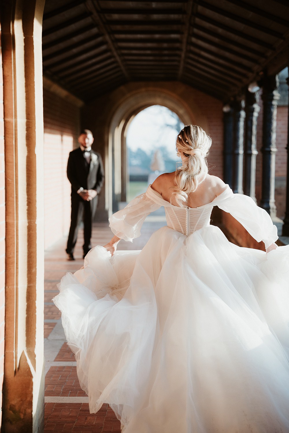 Dress Bride Tulle Sleeves Martina Liana Blue White Wedding Ideas Natalie Silvester Photography