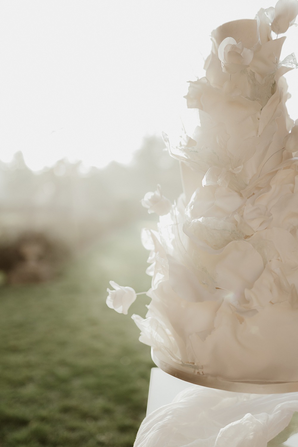 Ruffle Cake Three Tier Blue White Wedding Ideas Natalie Silvester Photography