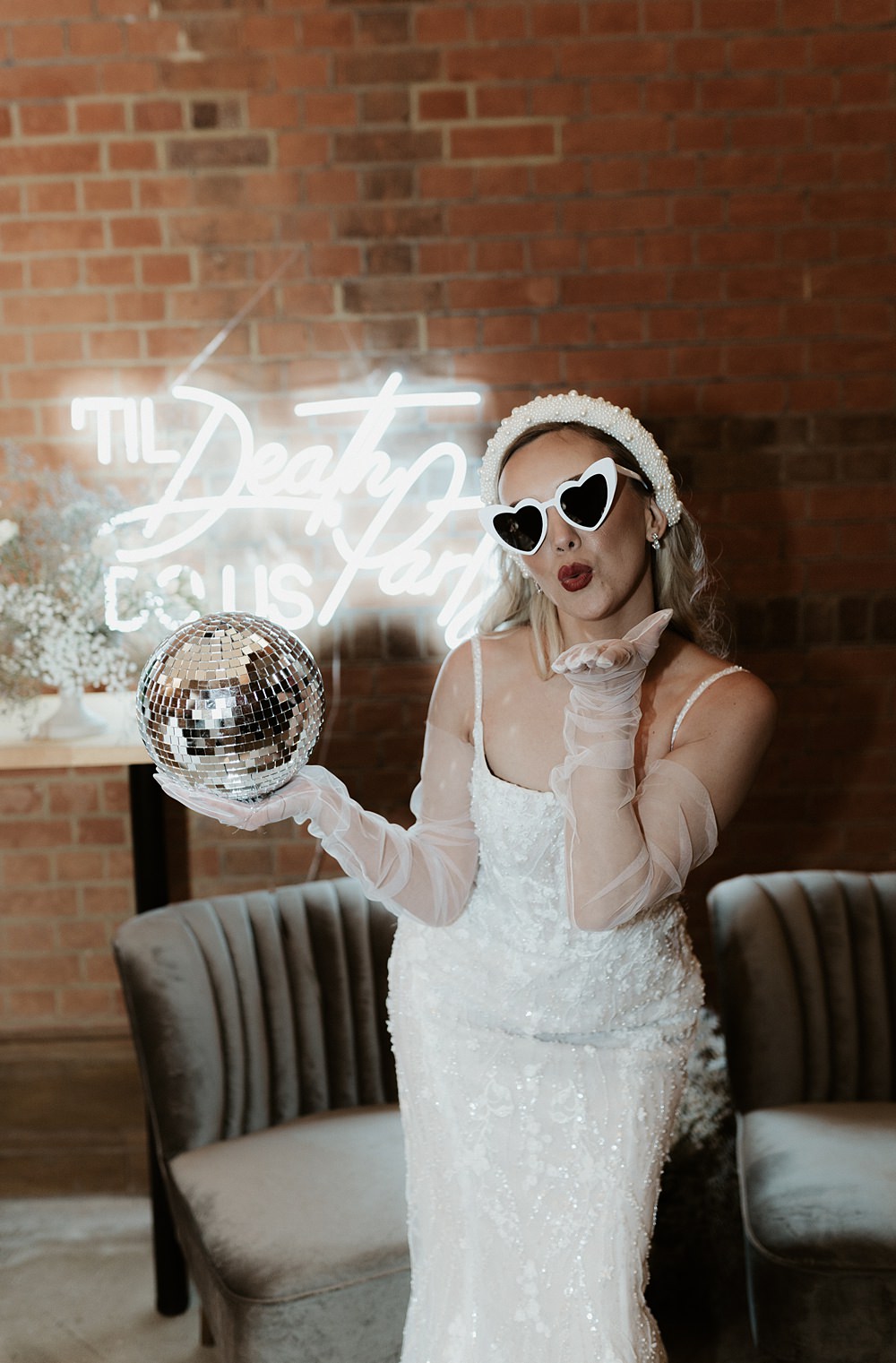 Bride Sunglasses Headband Gloves Blue White Wedding Ideas Natalie Silvester Photography