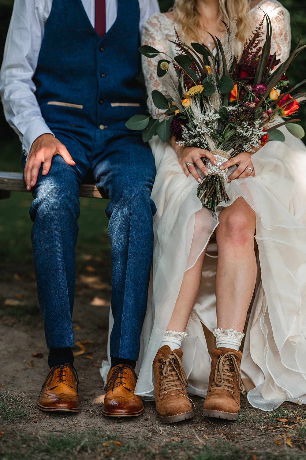Bride Groom Shoes Boots Carreglwyd Estate Wedding Amy and Omid Photography