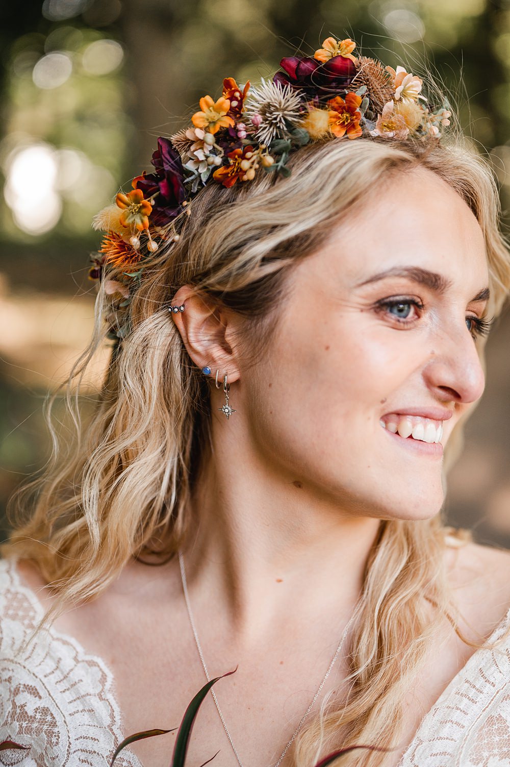 Bride Earrings Carreglwyd Estate Wedding Amy and Omid Photography