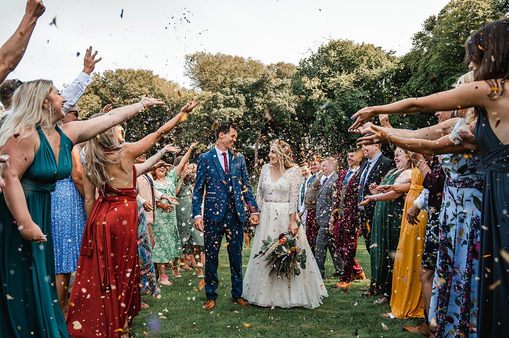 Confetti Throw Carreglwyd Estate Wedding Amy and Omid Photography
