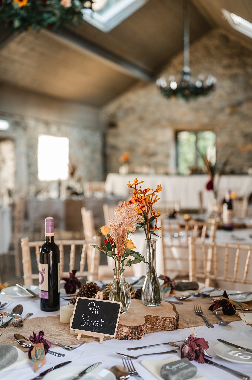 Centrepiece Flowers Table Decor Carreglwyd Estate Wedding Amy and Omid Photography