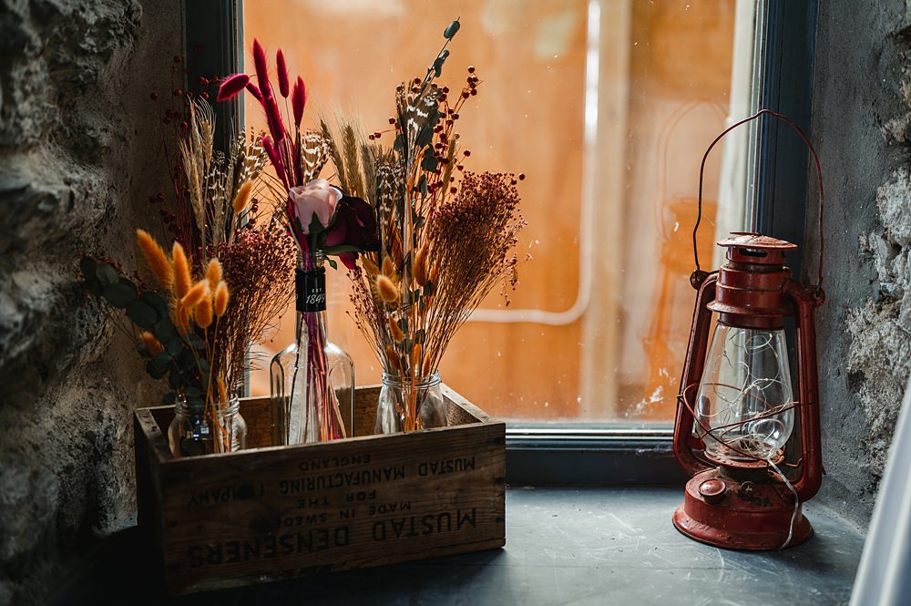 Windowsill Flowers Box Carreglwyd Estate Wedding Amy and Omid Photography