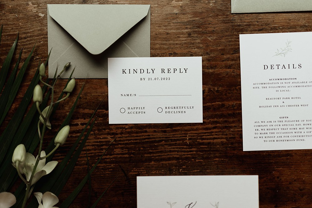 Coach House Soughton Hall Wedding Ideas Sara Ribera Photography Stationery Invites Sage Green
