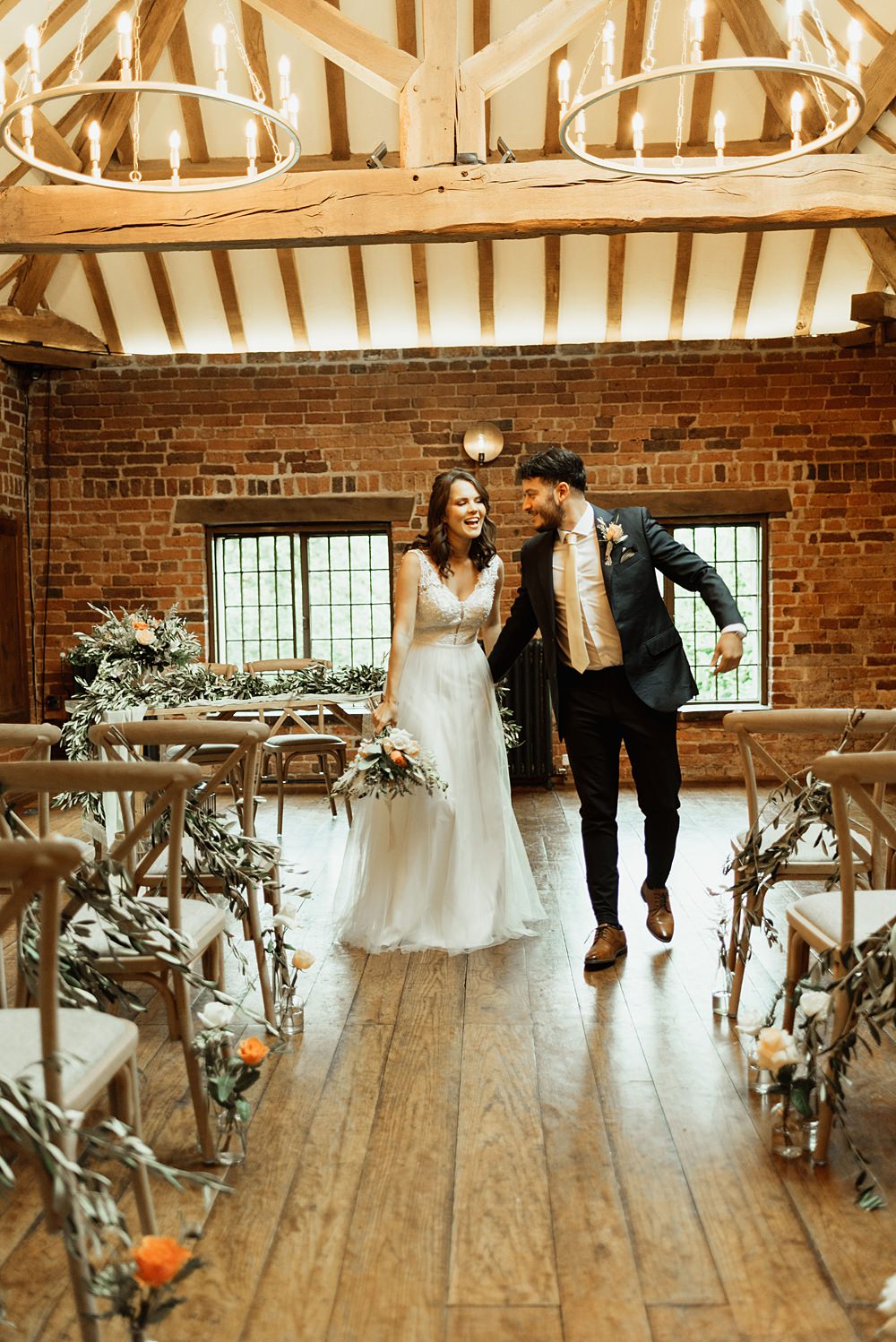 Aisle Pew End Greenery Olive Flowers Coach House Soughton Hall Wedding Ideas Sara Ribera Photography