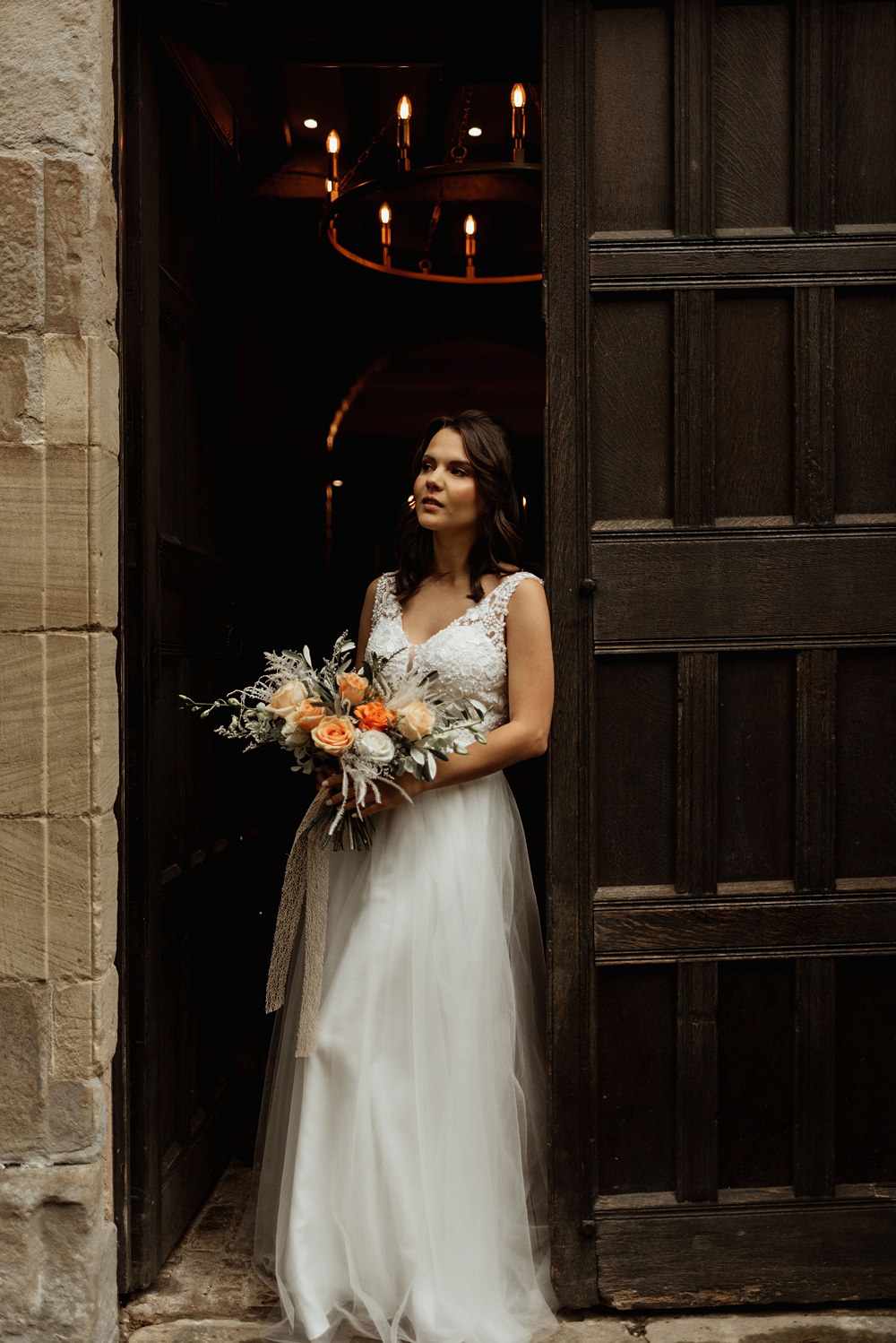 Dress Gown Bride Bridal Tulle Skirt Coach House Soughton Hall Wedding Ideas Sara Ribera Photography