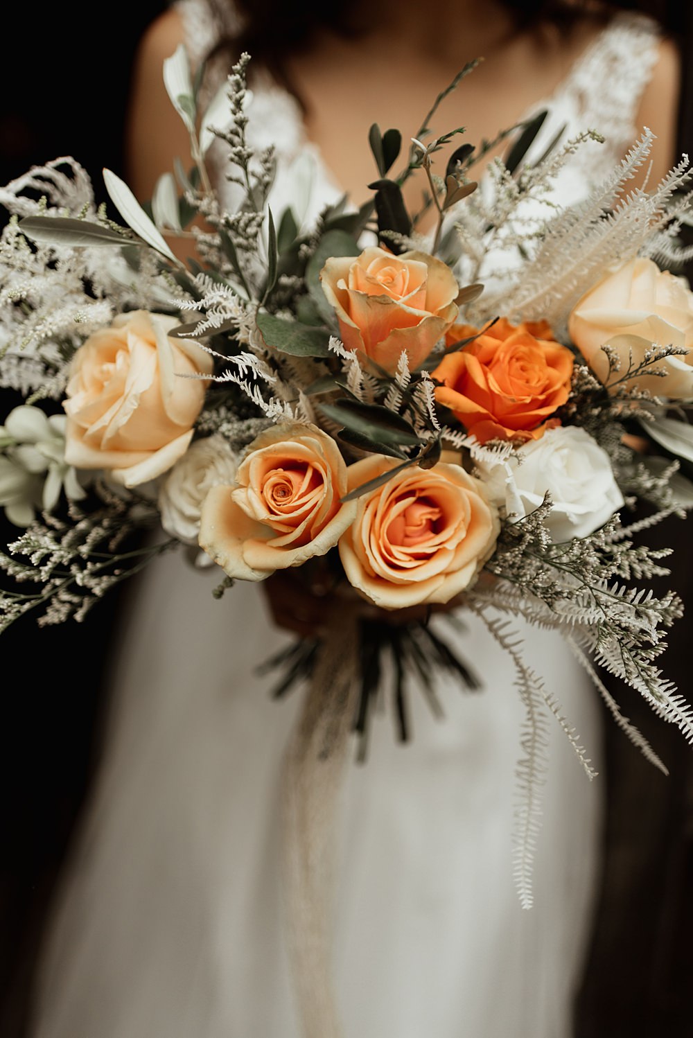 Bouquet Flowers Bride Orange Rose Coach House Soughton Hall Wedding Ideas Sara Ribera Photography
