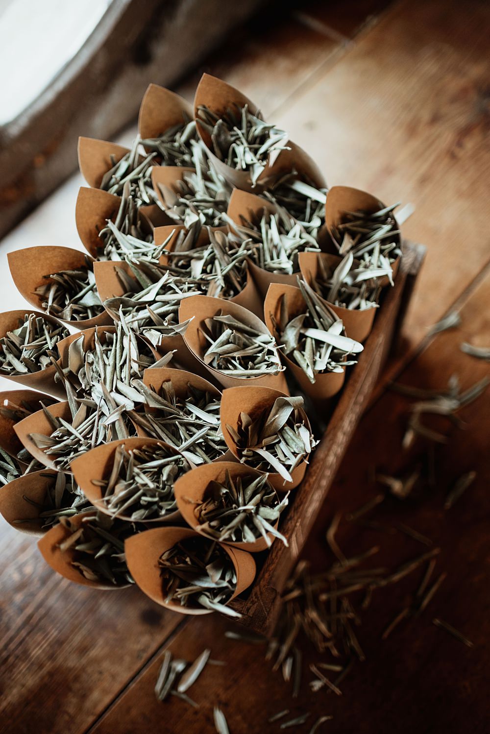 Confetti Cones Greenery Leaves Coach House Soughton Hall Wedding Ideas Sara Ribera Photography