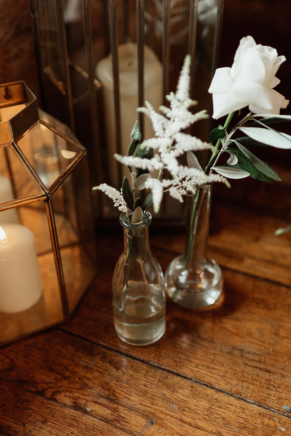 Table Flowers Bottles Coach House Soughton Hall Wedding Ideas Sara Ribera Photography