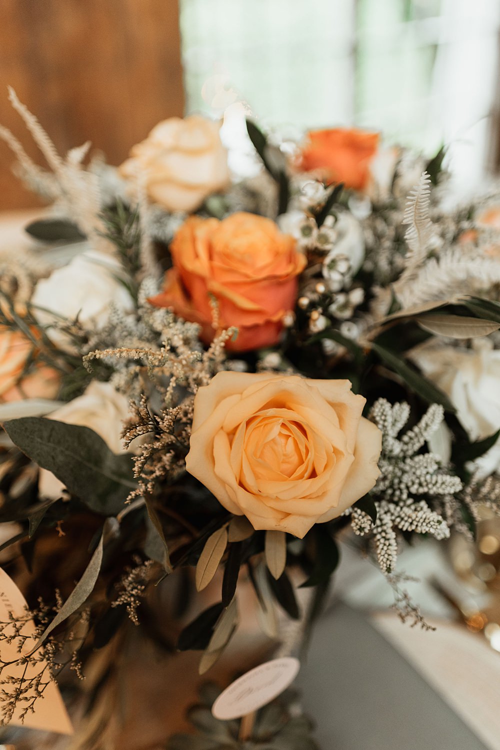Table Flowers Centrepiece Orange Rose Coach House Soughton Hall Wedding Ideas Sara Ribera Photography