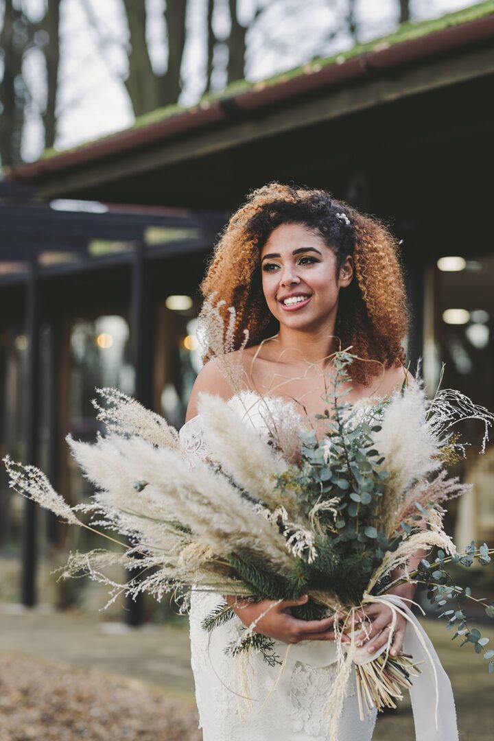 Eucalyptus Pampas Grass Wedding Bouquet Mini and Me Photography