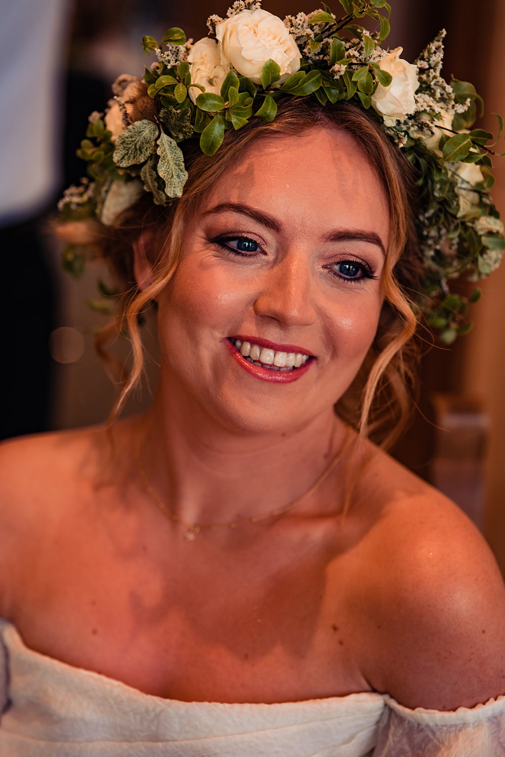 Frickley Lake Wedding Natalia Case Photography Bride Makeup Flower Crown