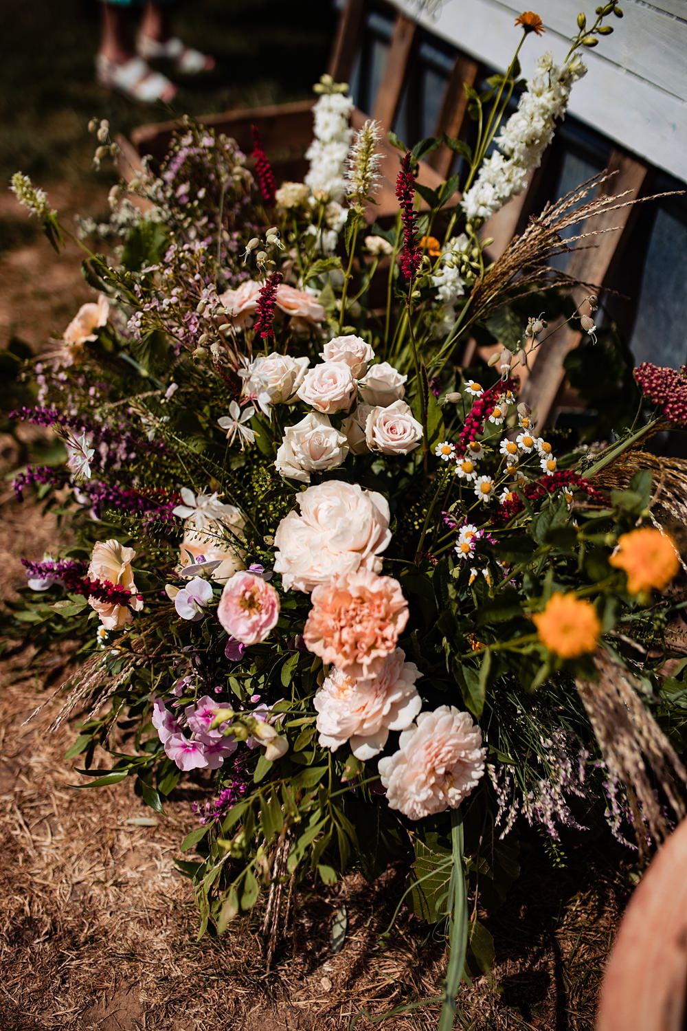 Flower Arrangement Floor Frickley Lake Wedding Natalia Case Photography