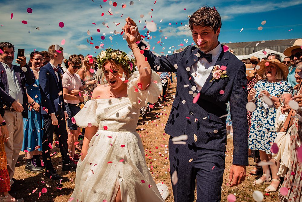 Confetti Throw Frickley Lake Wedding Natalia Case Photography