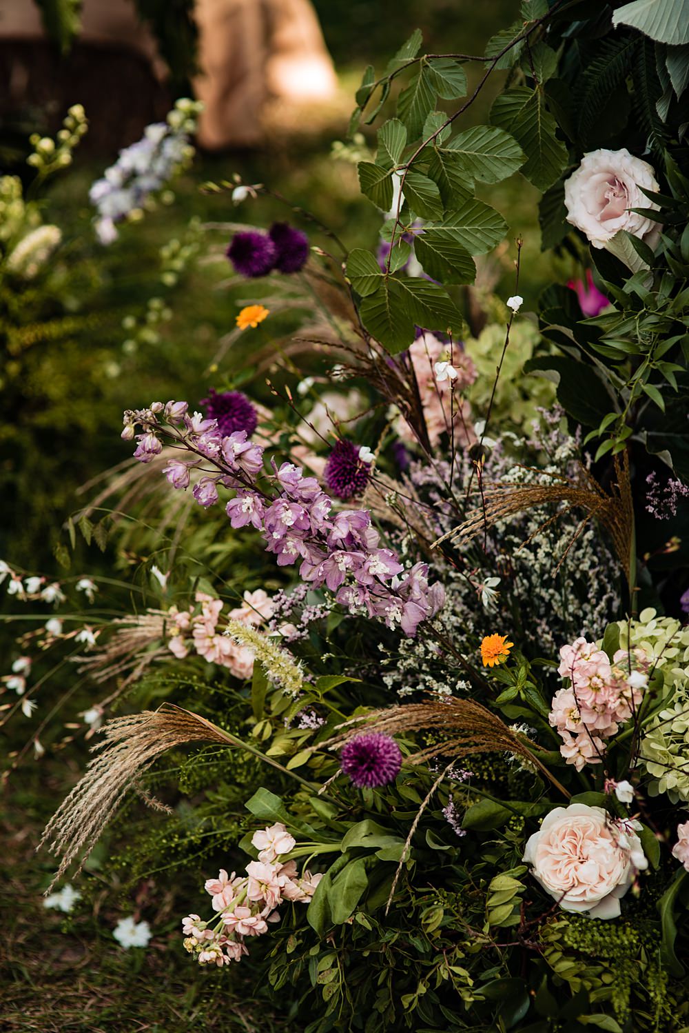 Flower Arrangement Floor Frickley Lake Wedding Natalia Case Photography