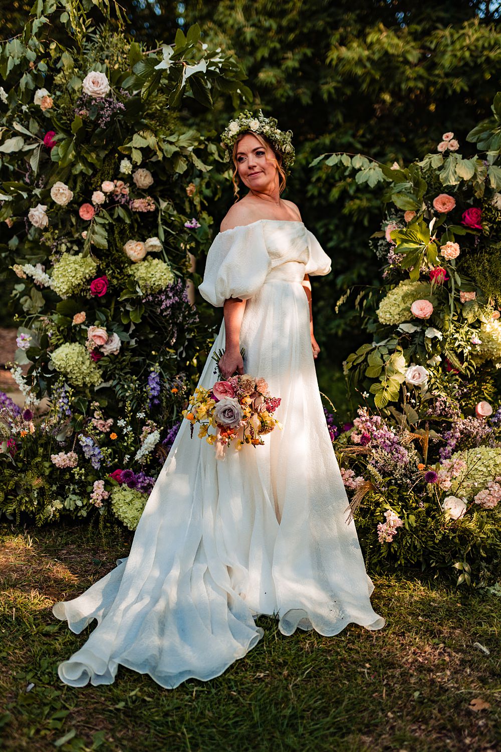Leanne Marshall Sleeves Gown Bride Frickley Lake Wedding Natalia Case Photography