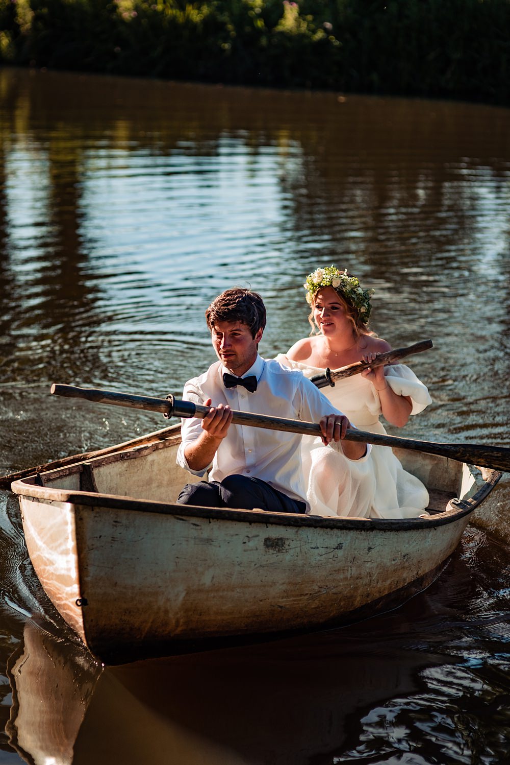 Rowing Boat Frickley Lake Wedding Natalia Case Photography
