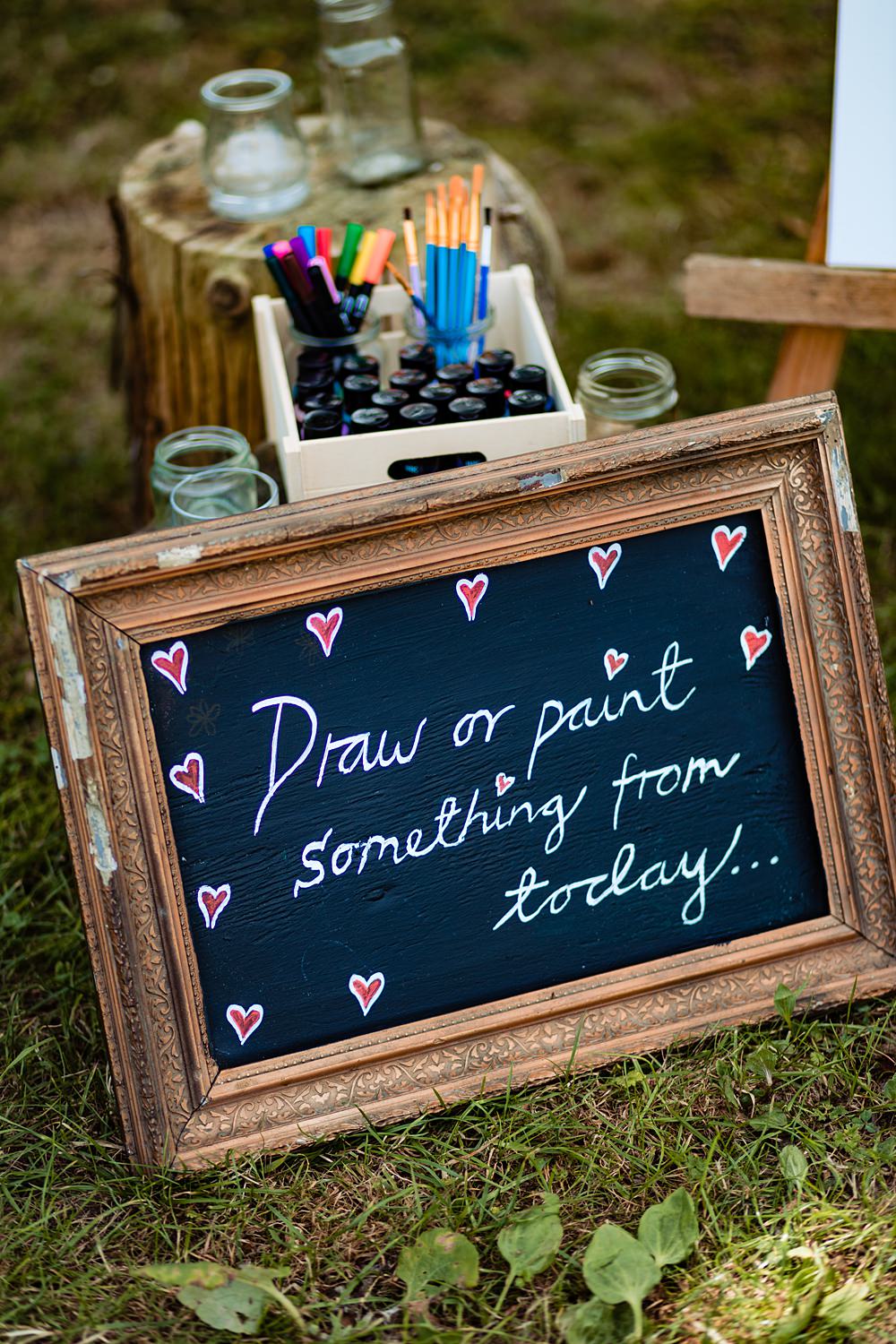 Painting Guest Book Frickley Lake Wedding Natalia Case Photography