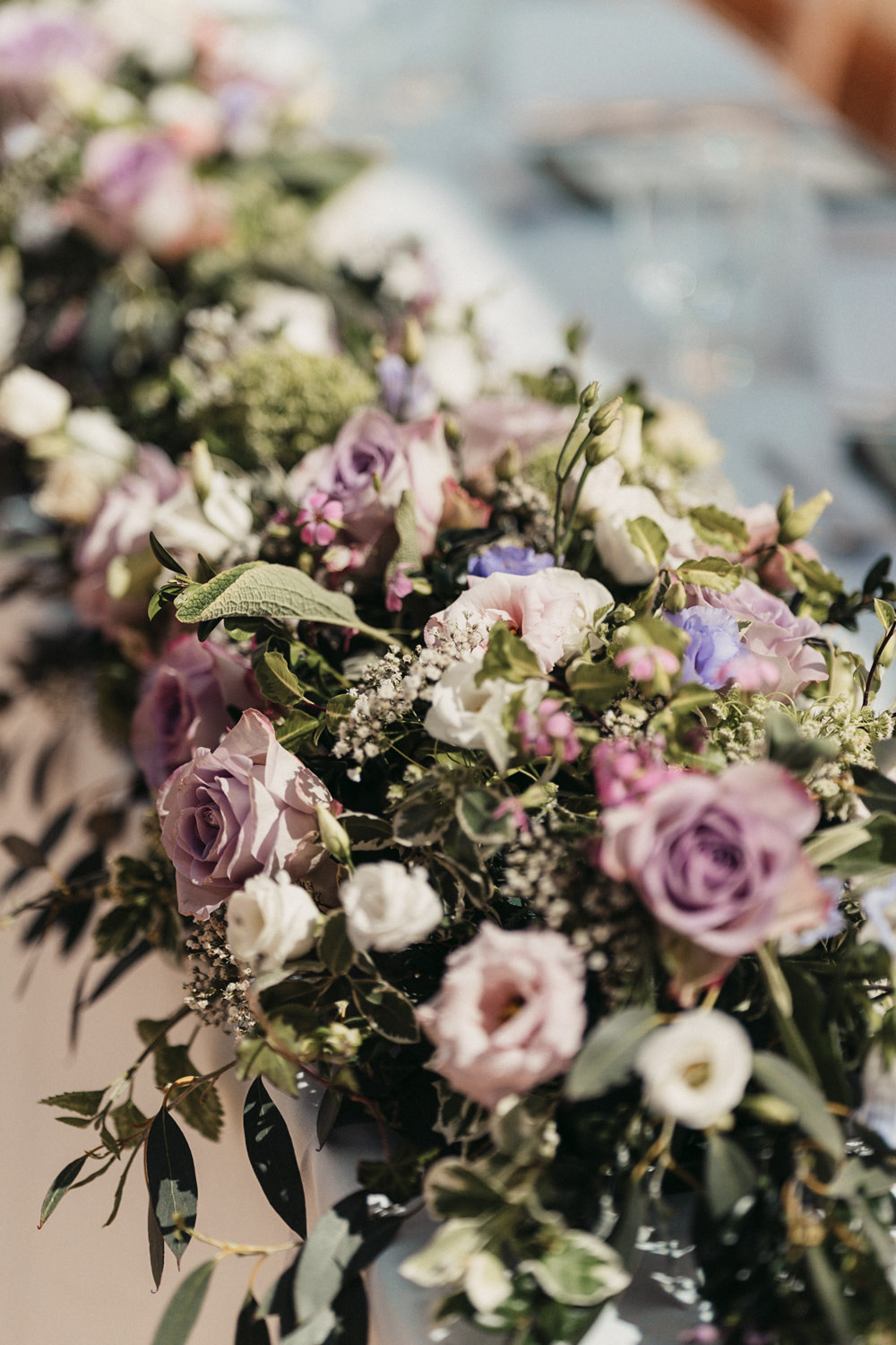 Top Table Lilac Flowers Rose Knowle Manor Wedding Wildly In Love