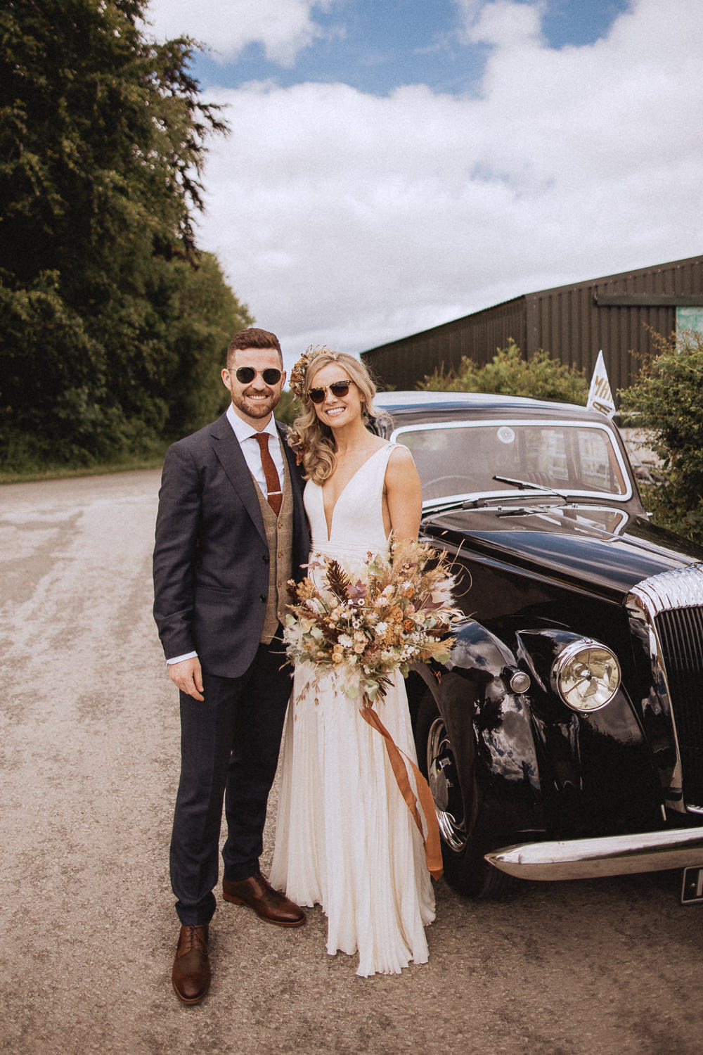 Classic Car Transport Llyn Gwynant Barns Wedding Fox and Bear Photography