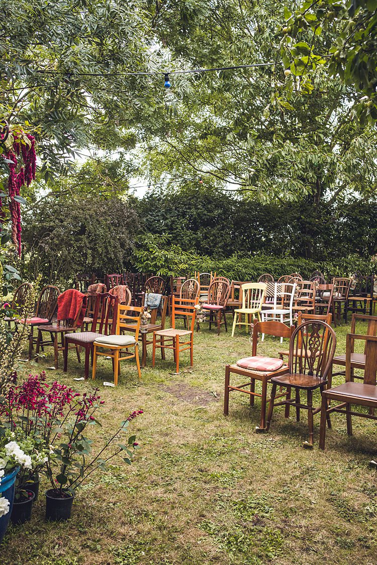 Mismatched Vintage Wedding Ceremony Chairs Babb Photo