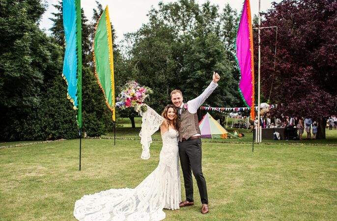 Nortonbury Farm Wedding AD Photography Festival Flags