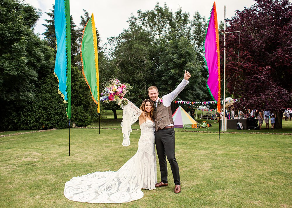 Nortonbury Farm Wedding AD Photography Festival Flags