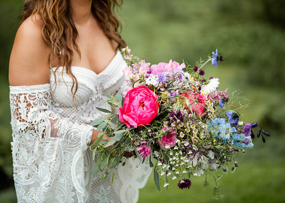 Bride Bouquet Flowers Wild Peony Summer Nortonbury Farm Wedding AD Photography
