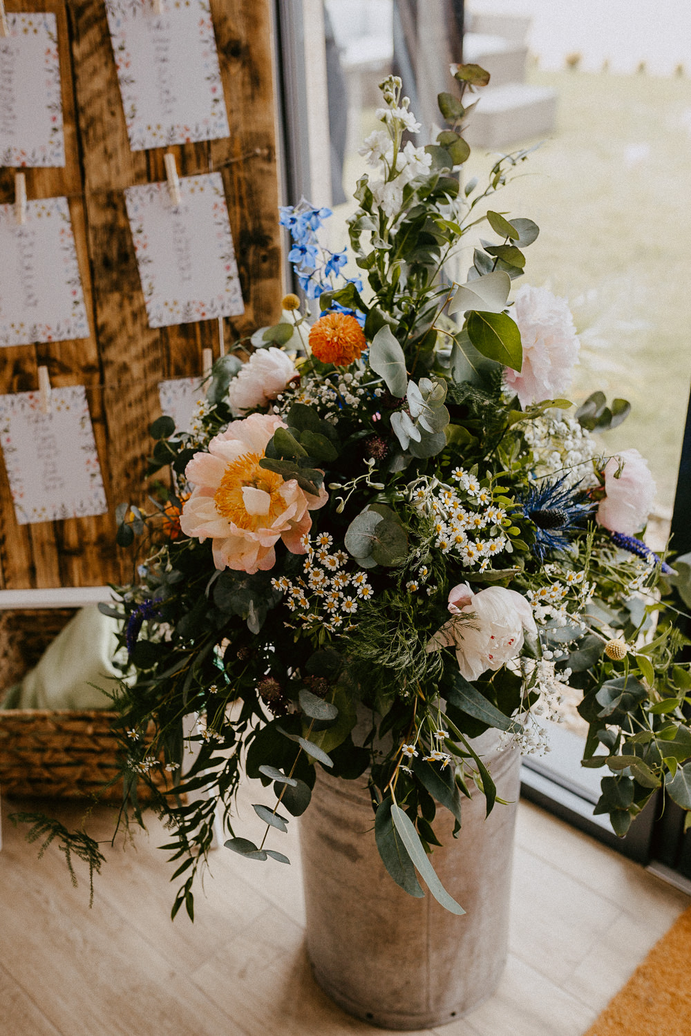 Milkchurn Flowers Colourful Oddhouse Farm Wedding Anna Rose Heaton Photography