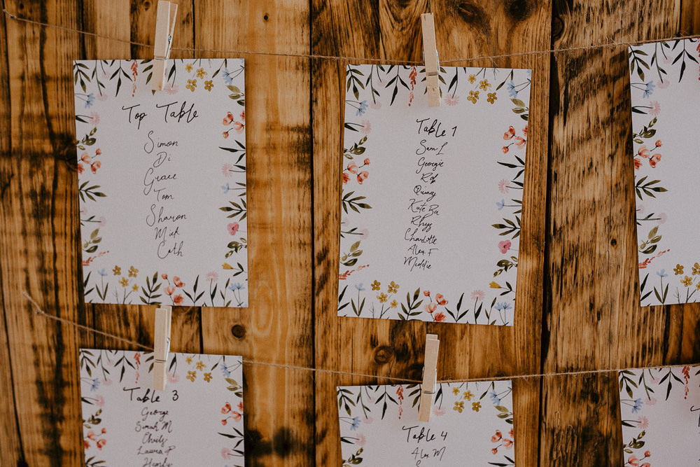 Floral Table Plan Oddhouse Farm Wedding Anna Rose Heaton Photography