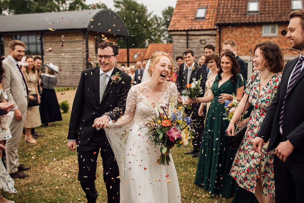 Confetti Throw Oddhouse Farm Wedding Anna Rose Heaton Photography