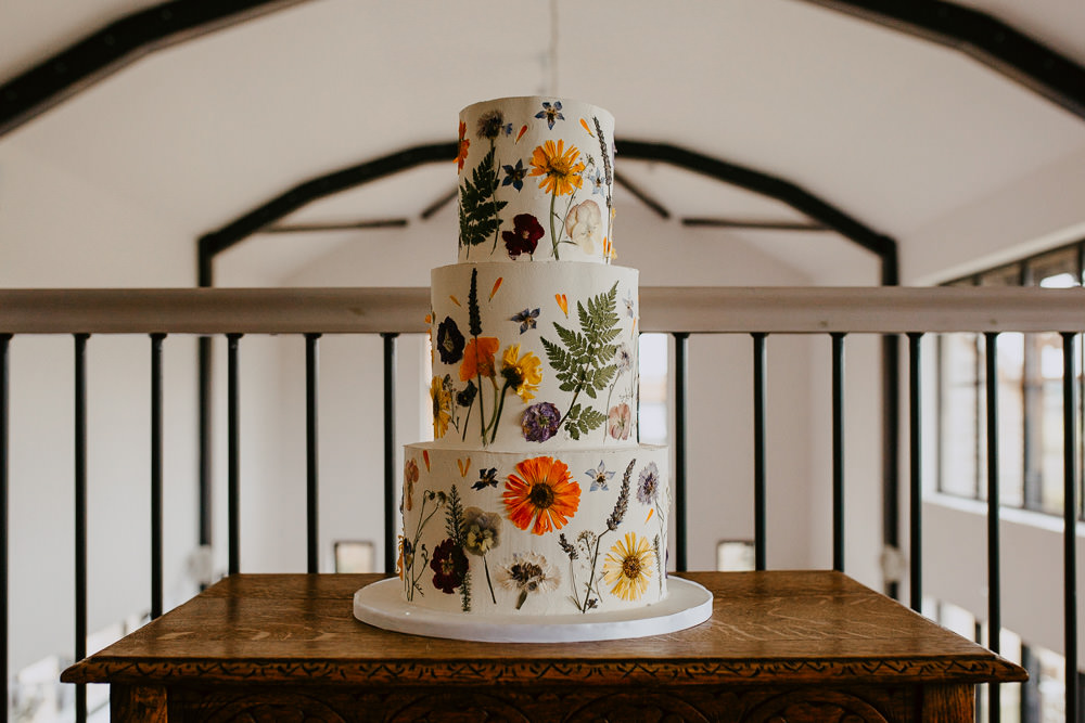 Flower Floral Petal Cake Oddhouse Farm Wedding Anna Rose Heaton Photography