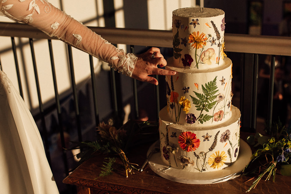 Flower Floral Petal Cake Oddhouse Farm Wedding Anna Rose Heaton Photography