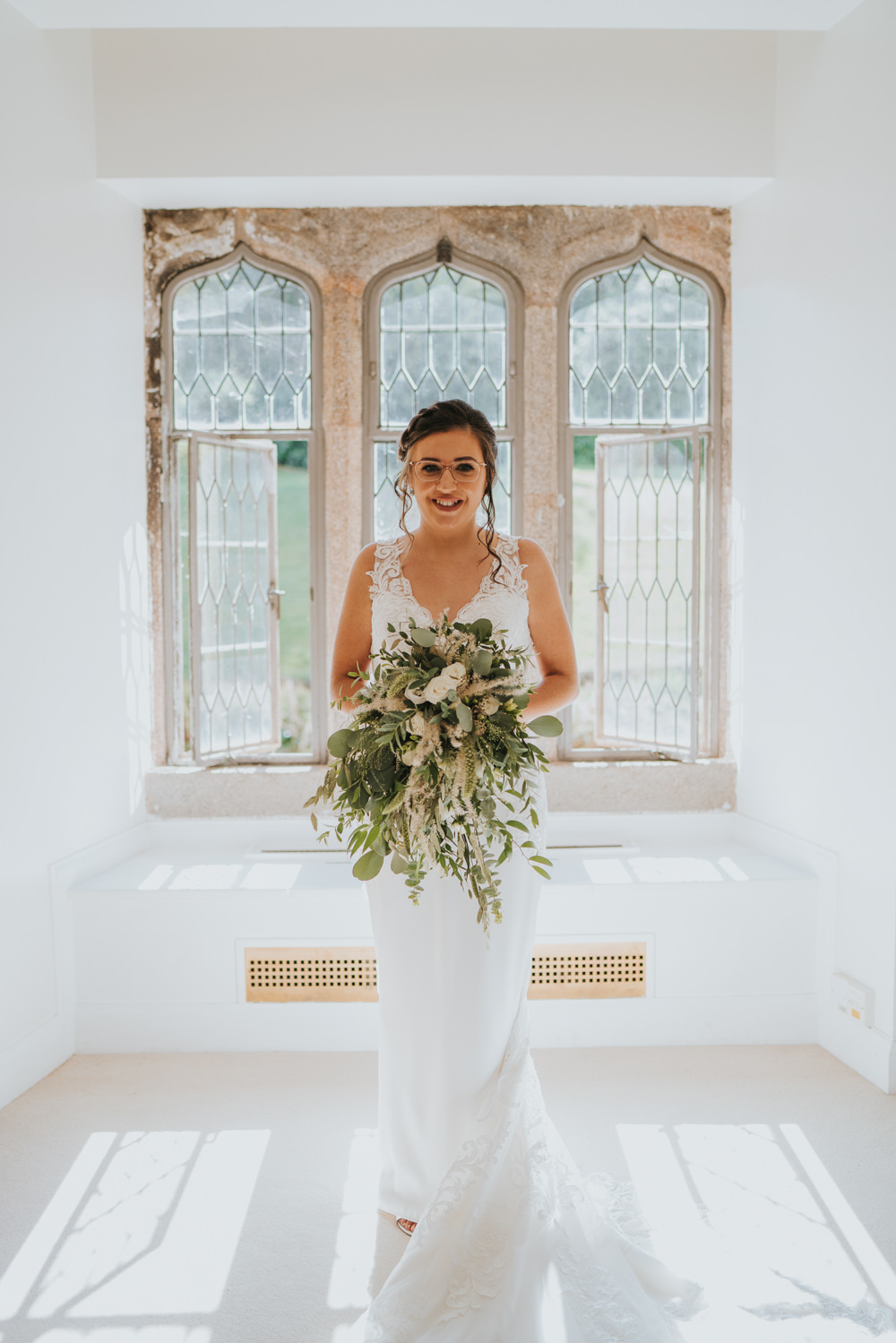 Dress Gown Bride Straps Orangery Mount Edgcumbe Wedding Grace Elizabeth Photography